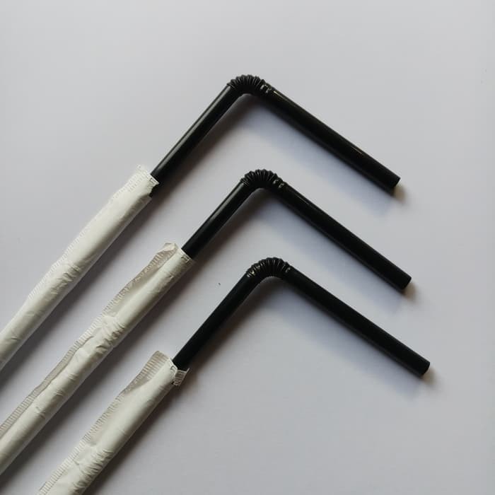 STRAW FLEXIBLE COVER HITAM (500 PCS)